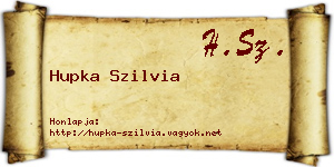 Hupka Szilvia névjegykártya