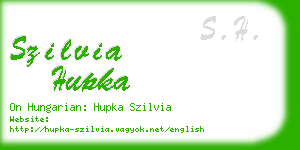 szilvia hupka business card